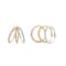 14K Tri-Toned Gold 1/3 Cttw Diamond Triple Hoop Earrings (I-J Color,
I2-I3 Clarity) - 22 MM