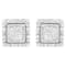 10K White Gold 1/2ctw Invisible Set Princess-Cut Diamond Square Stud Earring