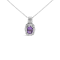Sterling Silver Oval Amethyst and Round Diamond Accent Fashion Drop
Pendant 18 Inch Chain