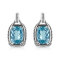 Sterling Silver 14x10MM Cushion Cut Blue Topaz Gemstone and Diamond
Accent Dangle Earrings