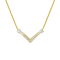 14K Two-tone Gold 1/4ctw Princess Cut Diamond “V” Shape Necklace (H-I
Color, SI2-I1 Clarity)