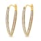 10K Yellow Gold 1/2ctw Round-Cut Diamond Modern Hoop Earrings