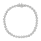 Rhodium Over Sterling Silver 1.0 Ctw Diamond Heart Tennis Bracelet
