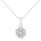 Sterling Silver 1/2ctw Lab-Grown Diamond 7 Stone Floral Cluster 18"
Pendant w\chain