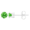 0.15ctw Round-Cut Green Diamond Sterling Silver Classic Stud Earrings