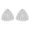 14K White Gold 1/2ctw Trillion Shaped Diamond Stud Earrings