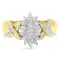 10K Two-Toned Round Baguette Diamond Cluster Ring (1/2 Cttw, I-J Color,
I2-I3 Clarity)