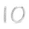 10K White Gold 1/5ctw Round-Cut Diamond Modern Hoop Earrings