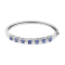 14K White Gold 5 MM Oval Blue Tanzanite and .25ctw Diamond Bangle (H-I
Color, VS2-SI1 Clarity)
