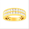 10K Yellow Gold Two-Row Diamond Band Ring (1.0ctw, J-K Color, I1-I2 Clarity)