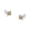 Two-Toned Sterling-Silver Champagne Diamond Stud Earring .10ctw