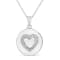 .925 Sterling Silver Prong-Set Diamond Accent Heart Emblemed 18"
Pendant Necklace
