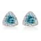 Sterling Silver 6x6 mm Trillion Cut Blue Topaz Gemstone and Diamond
Accent Stud Earrings