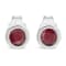 3.5mm Red Garnet Solitaire Sterling Silver Stud Earrings