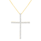 Sterling Silver 3.0ctw Round Diamond 1-1/2" Cross Pendant with
Chain(J-K Color, I2-I3 Clarity) - 18"