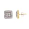 Diamond Accented Square-Shaped 10K Tri-Color Gold Over Sterling Silver
Milgrain Stud Earrings