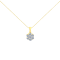 14K Yellow Gold 1.00ctw Round Diamond Floral Cluster 18" Pendant
w\chain(H-I Color, SI2-I1 Clarity)