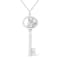 .925 Sterling Silver Diamond Accent Zodiac Key Pendant Necklace