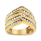 1.50ctw Champagne Diamond 10K Yellow Gold Over Sterling Silver Band
