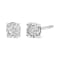 0.375ctw Round Miracle-Set White Diamond Solitaire Sterling Silver Stud Earrings