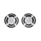 Black Rhodium Over Sterling Silver Round 1.0ctw Diamond Double Halo
Solitaire Stud Earrings