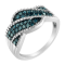 Sterling Silver Treated Blue Color Diamond Ring (1/2ctw, Treated Blue
Color, I2-I3 Clarity)