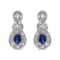 Sterling Silver 4.5 x 3mm Pear Sapphire Gemstone and Diamond Accent
Infinity Drop Stud Earrings