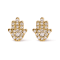 10K Yellow Gold Diamond Accented Hamsa Stud Earrings (H-I Color, I1-I2 Clarity)
