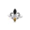 Sterling Silver Black Onyx and Yellow Citrine Marquise and Diamond
Accent Fleur De Lis Ring