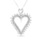 Sterling Silver 1 3/4ctw Round Diamond Lined Open Heart Pendant w\chain 18"