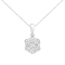 14K White Gold 1ctw Round Diamond 7 Stone Flower 18" Pendant
w\chain(F-G Color, VS1-VS2 Clarity)