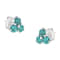 14K White Gold Treated Blue Diamond Trio Stud Earrings 1 1/3ctw