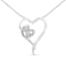 Sterling Silver 1/10ctw Diamond Heart Pendant w\chain (H-I, I1-I2)