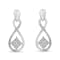 Sterling Silver Round-Cut Diamond Accent Tilted Square and Infinity Drop Earrings