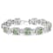.925 Sterling Silver 7x7 mm Cushion Cut Prasiolite and 1/10ctw Round
Diamond Tennis Bracelet