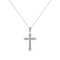 Sterling Silver 1/4ctw Round-Cut Diamond Cross 18" Pendant
w\chain(I-J Color, I3-Promo Quality)