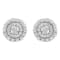 10K White Gold 1/2ctw Double Halo Brilliant Round-Cut Diamond Stud Earrings