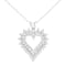 Sterling Silver 3.0ctw Round Diamond Cluster Heart 18" Pendant
w\chain(K-L Color, I1-I2 Clarity)