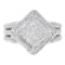 Sterling Silver 2/5ctw Princess Cut Diamond Cluster Composite Ring (H-I
Color, SI1-SI2 Clarity)