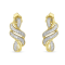 10K Yellow Gold Over Sterling Silver Round Cut Diamond Swirl Earrings .08ctw