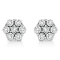 Sterling Silver 1.0ctw Lab Grown Brilliant Round Cut Diamond Floral
Cluster Stud Earrings