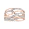 Diamond Accent Crossover 14K Rose Gold Over Sterling Silver Ring