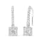 14K White 1/2ctw Round Diamond Halo Dangle Hook Earring
