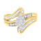 10K Yellow Gold 1/2ctw Diamond Cluster Cocktail Ring (J-K Clarity, I1-I2 Color)