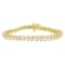 18K Yellow Gold 3.0ctw Round Cut Diamond Tennis Bracelet