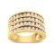 1.50ctw Champagne Diamond 4-Row 10K Yellow Gold Over Sterling Silver Band