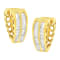 10K Yellow Gold 1/2ctw Diamond Huggie Heart Hoop Earrings