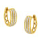 10K Yellow Gold 3/4 Cttw Pave and Channel Set Diamond Triple Row Modern
Hoop Earrings