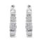 Sterling Silver 1/2ctw Lab Grown Round Diamond Floral Cluster Hoop Earrings