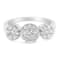 14K White Gold 1-1/4ctw Diamond Three Round Floral Cluster Ring (H-I
Color, SI2-I1 Clarity)